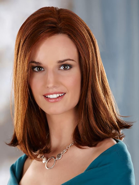 Fabulous Auburn Straight Shoulder Length Capless Synthetic Women Wigs