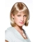 Blonde Shining Medium Straight Monofilament Synthetic Women Wigs
