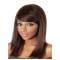 Fashion Auburn Straight Shoulder Length Capless Human Hair African American Wigs