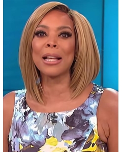 Blonde Straight Without Bangs Medium Length Capless Synthetic Wendy Williams Hair