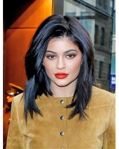 Black Straight Without Bangs Capless Synthetic Kylie Jenner Hair