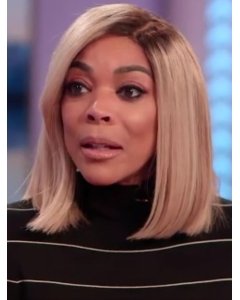 Blonde Straight Medium Length Lace Front Human Hair Wendy Williams Wigs