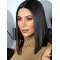  Shoulder Length Black Straight Lace Front Synthetic Bobs Kim Kardashian Wigs