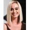 Straight Lace Front Shoulder Length Synthetic Grey Bobs Katy Perry Wigs