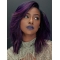 Purple Shoulder Length Straight Lace Front Layered Synthetic Women Justine Skye Wigs