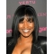 Black Straight Shoulder Length With Bangs Capless Synthetic Nia Long Wigs