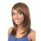 Faddish Brown Straight Shoulder Length Capless Synthetic Women Wigs