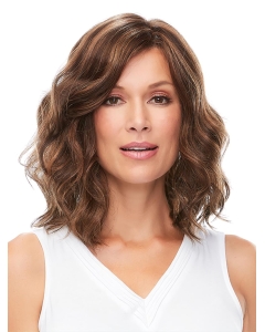 Wavy Shoulder Length Monofilament Layered  Synthetic Women Wigs
