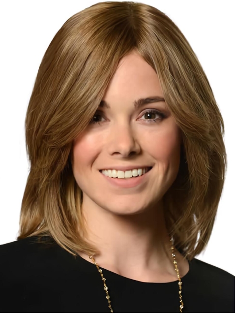 Blonde 12" Wavy Capless Remy Human Hair Women Wigs