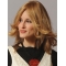 Capless 14" Blonde Wavy Human Hair Women Wigs
