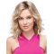 Blonde Durable Medium Wavy Without Bangs Lace Front Synthetic Women Wigs