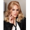  Blonde Wavy Shoulder Length Mono Top  Human Hair Women Wigs