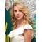 Comfortable Blonde Wavy Shoulder Length Hand-tied Mono Top Human Hair Women Taylor Swift Wigs