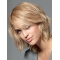 Amazing Blonde Shoulder Length Wavy With Bangs Monofilament Synthetic Women Wigs