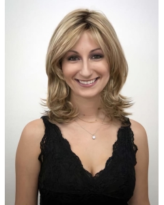 Shining Blonde Wavy Shoulder Length Synthetic Wigs